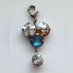 Elegant Blue and Crystal Charm Pendant